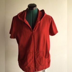 Red large track suit with cropped pants